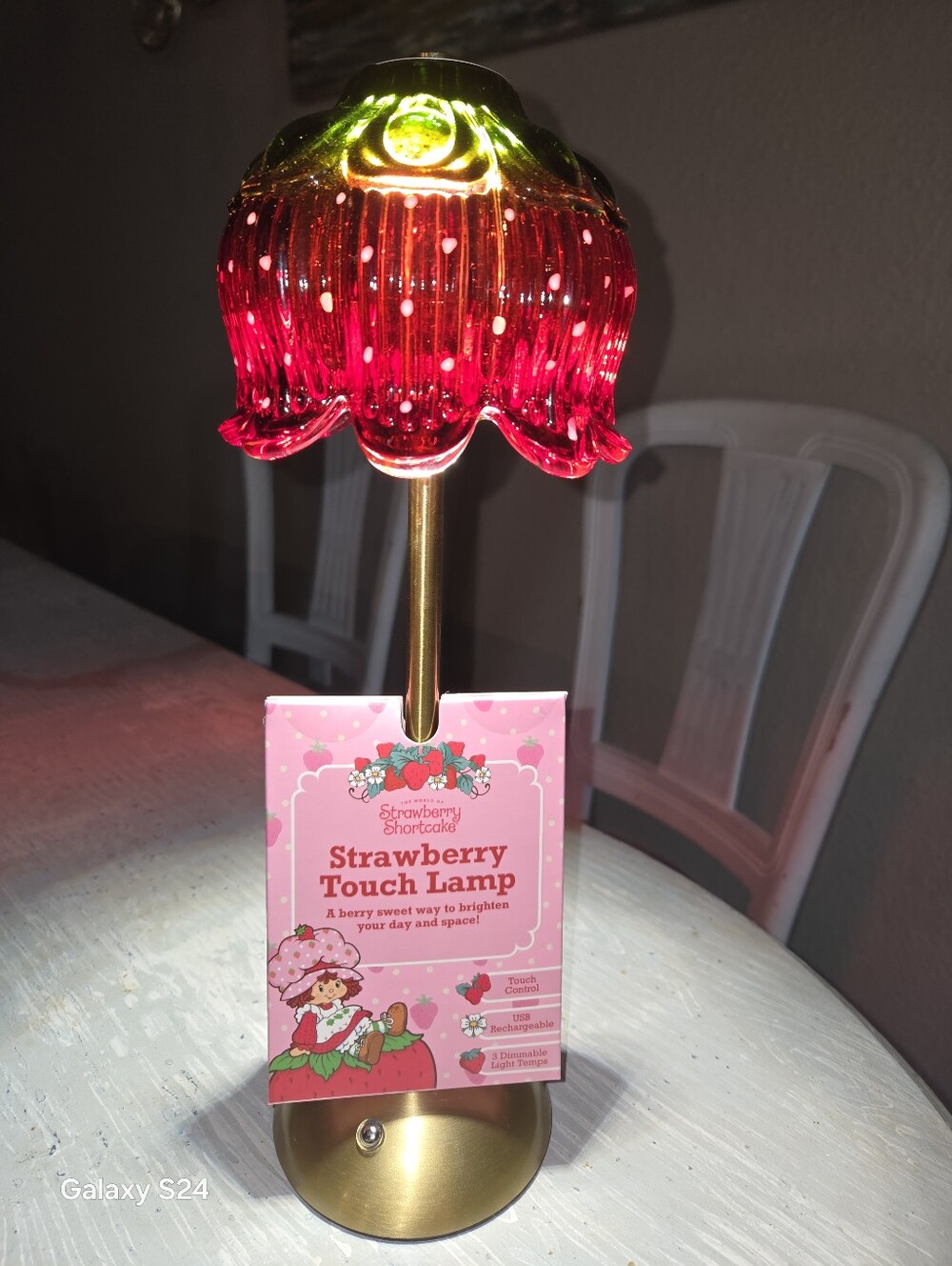 Strawberry Shortcake Strawberry Touch Lamp 3 Light Temps Glass Top New